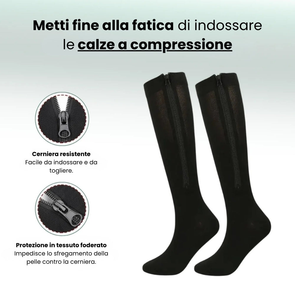 Calze a Compressione con Chiusura Zip